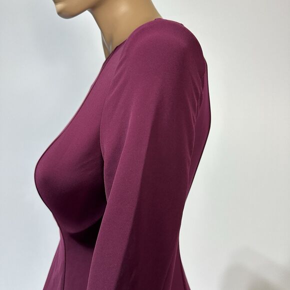 Hobbs London Leonora Dress Midi Long Sleeve warm plum Modest US Size 4 NWT - Picture 3 of 14